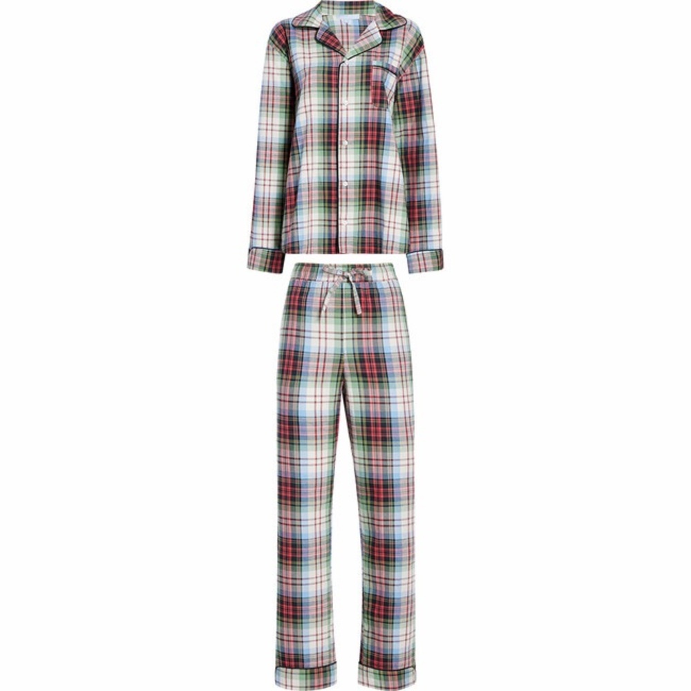 Hill House women’s Quentin pajama set white tartan size small - Picture 1 of 6